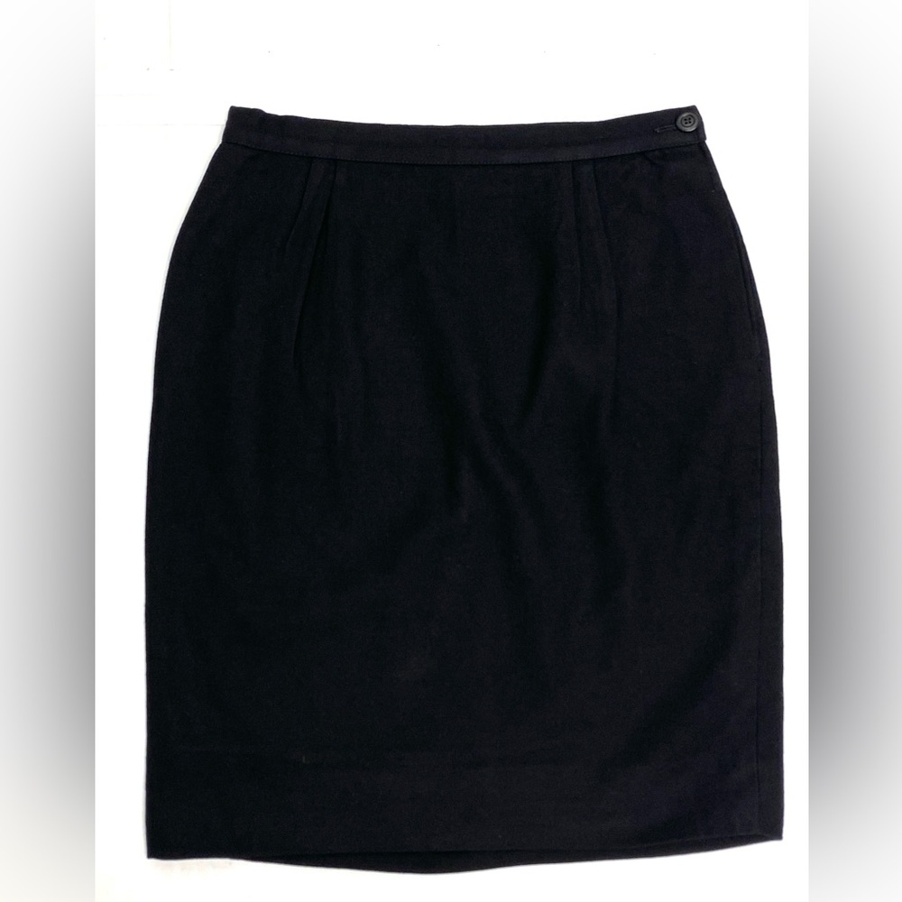 Valentino Boutique Women's Black Wool Pencil Midi Skirt